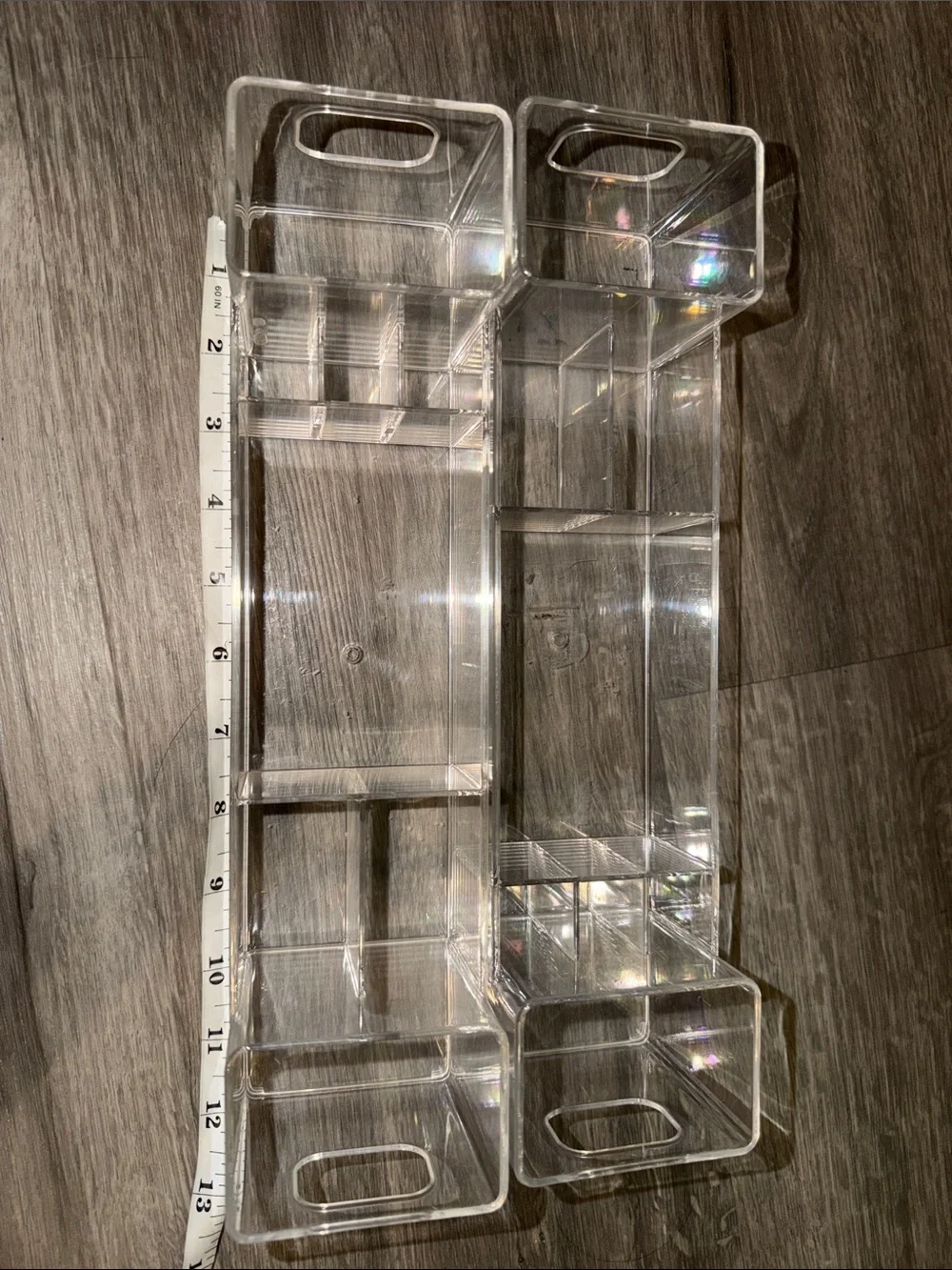 2 used clear acrylic vanity organizer